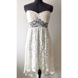 Foreign Exchange Sleeveless High Low Lace Dress